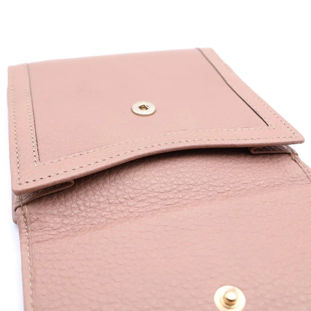 GUCCI Bamboo Leather Compact Bi fold Wallet Beige - Picture 4 of 5